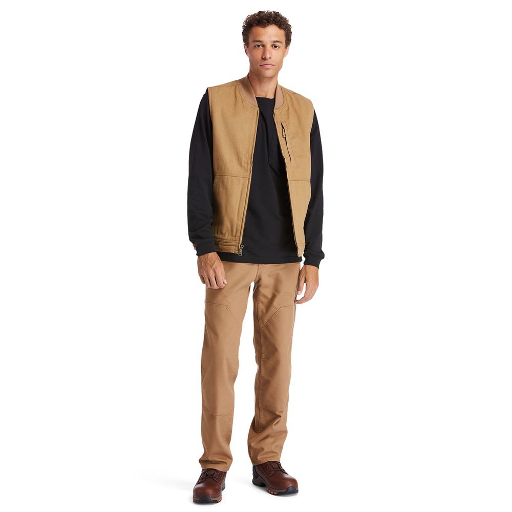 Timberland Mens Vests PRO® Gritman Lined Canvas - Brown - India OF5089734